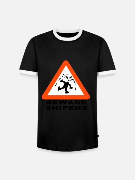 Beware Snipers - Men's Ringer Shirt - black/white