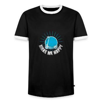 Trottinettes scooter électrique scooter - T-shirt contrasté Homme - noir/blanc - Devant - AI Model Female 172 light (172cm) & AI Model Male 178 light (178cm)