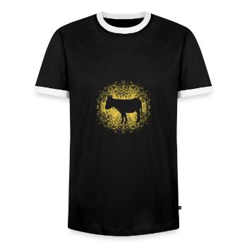 Cool Donkey Mule Mule Long Ear Gift - Men's Ringer Shirt - black/white - Front - AI Model Female 172 light (172cm) & AI Model Male 178 light (178cm)