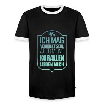 Korallen Aquarist Aquarianer Geschenkidee - Männer Kontrast-T-Shirt - Schwarz/Weiß - Vorne - AI Model Female 172 light (172cm) & AI Model Male 178 light (178cm)