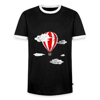Montgolfière Ballon Nuages Cadeau - T-shirt contrasté Homme - noir/blanc - Devant - AI Model Female 172 light (172cm) & AI Model Male 178 light (178cm)