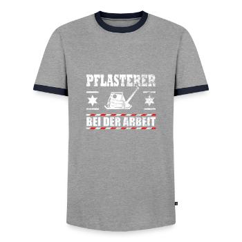 Drôle de pansement de pavage cadeau - T-shirt contrasté Homme - gris/marine  - Devant - AI Model Female 172 light (172cm) & AI Model Male 178 light (178cm)
