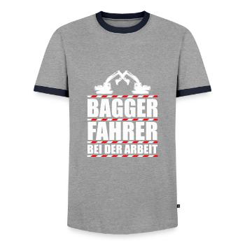 Dragage Machines de construction - T-shirt contrasté Homme - gris/marine  - Devant - AI Model Female 172 light (172cm) & AI Model Male 178 light (178cm)
