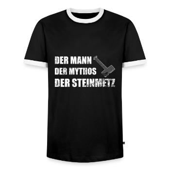 Lustiger Spruch Steinmetz Meißel Geschenk - Männer Kontrast-T-Shirt - Schwarz/Weiß - Vorne - AI Model Female 172 light (172cm) & AI Model Male 178 light (178cm)
