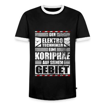 Elektrotechniker Lustiger Spruch - Männer Kontrast-T-Shirt - Schwarz/Weiß - Vorne - AI Model Female 172 light (172cm) & AI Model Male 178 light (178cm)