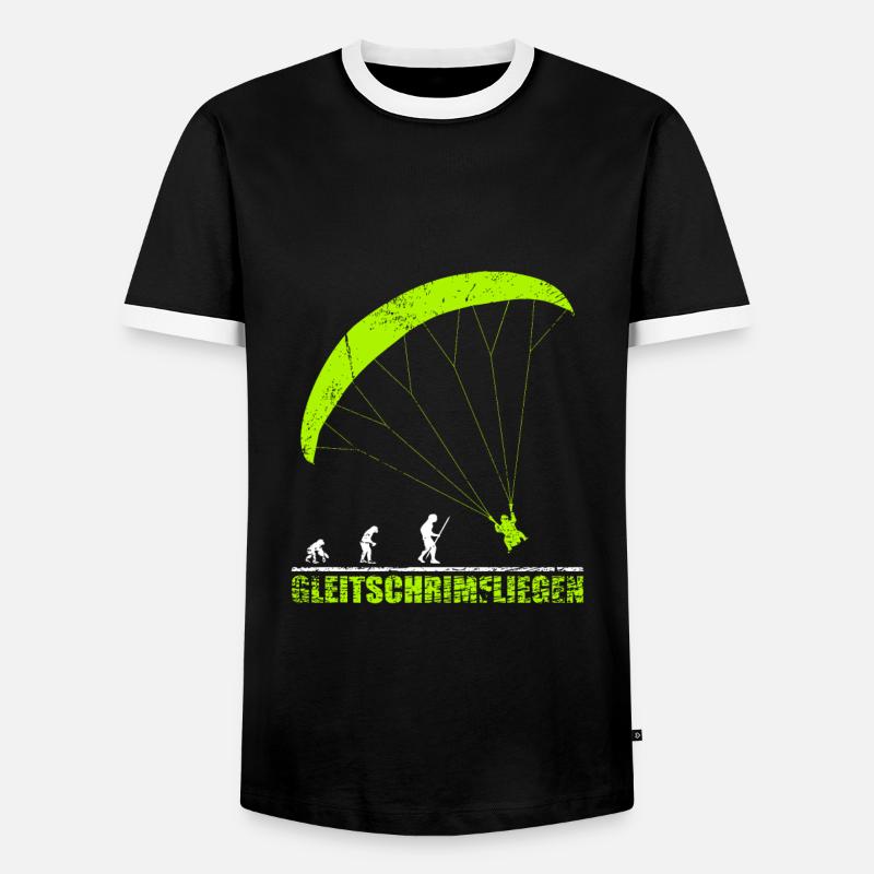 Gleitschirmfliegen Evolution Geschenk - Männer Kontrast-T-Shirt - Schwarz/Weiß