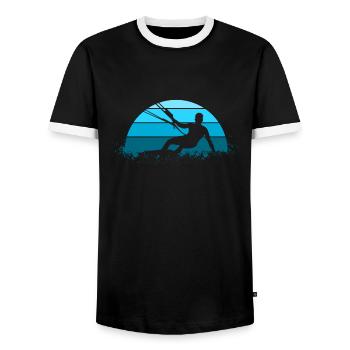 Kitesurf Kitesurf - T-shirt contrasté Homme - noir/blanc - Devant - AI Model Female 172 light (172cm) & AI Model Male 178 light (178cm)
