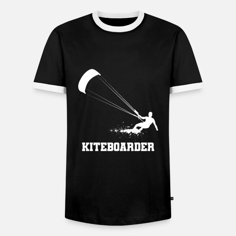 Kiteboard - Men's Ringer Shirt - black/white