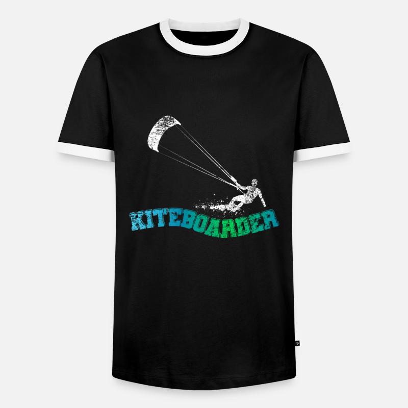 Kiteboard Board Kitesurfen - Männer Kontrast-T-Shirt - Schwarz/Weiß