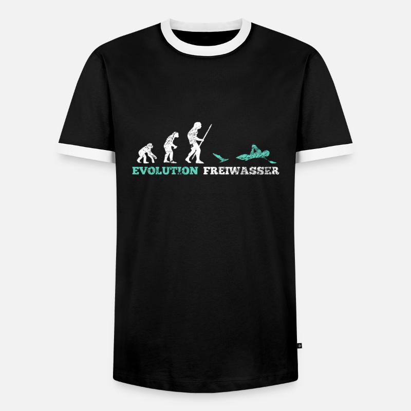 Schwimmen Freiwasser Evolution - Männer Kontrast-T-Shirt - Schwarz/Weiß