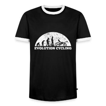 Fahrradtour Liegerad Fahrrad - Männer Kontrast-T-Shirt - Schwarz/Weiß - Vorne - AI Model Female 172 light (172cm) & AI Model Male 178 light (178cm)