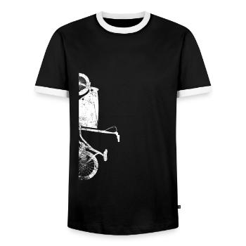 Cool bike messenger bike gift - Men's Ringer Shirt - black/white - Front - AI Model Female 172 light (172cm) & AI Model Male 178 light (178cm)