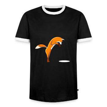 Renard - T-shirt contrasté Homme - noir/blanc - Devant - AI Model Female 172 light (172cm) & AI Model Male 178 light (178cm)