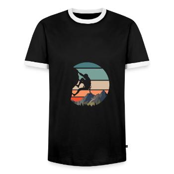 Cadeau de rocher boulderer vintage - T-shirt contrasté Homme - noir/blanc - Devant - AI Model Female 172 light (172cm) & AI Model Male 178 light (178cm)