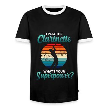 Clarinette clarinette - T-shirt contrasté Homme - noir/blanc - Devant - AI Model Female 172 light (172cm) & AI Model Male 178 light (178cm)