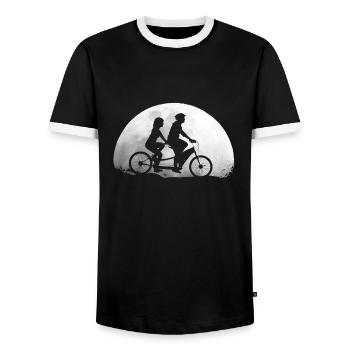 Vélo tandem Moon Tandem - T-shirt contrasté Homme - noir/blanc - Devant - AI Model Female 172 light (172cm) & AI Model Male 178 light (178cm)