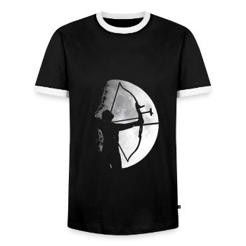 Moon archer - Men's Ringer Shirt - black/white - Front - AI Model Female 172 light (172cm) & AI Model Male 178 light (178cm)