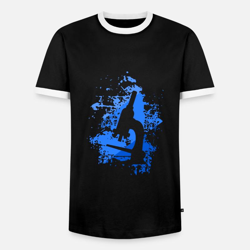 microscope - Men's Ringer Shirt - black/white