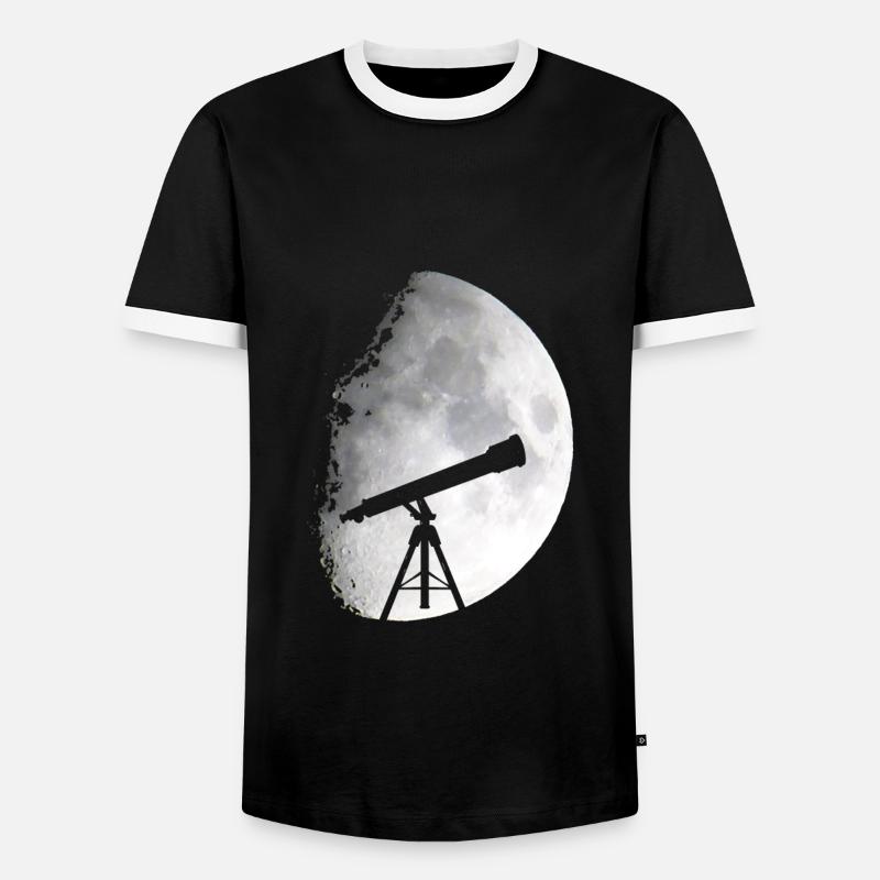 Telescope Space - Men's Ringer Shirt - black/white
