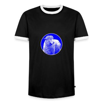 Mouton mériino - T-shirt contrasté Homme - noir/blanc - Devant - AI Model Female 172 light (172cm) & AI Model Male 178 light (178cm)