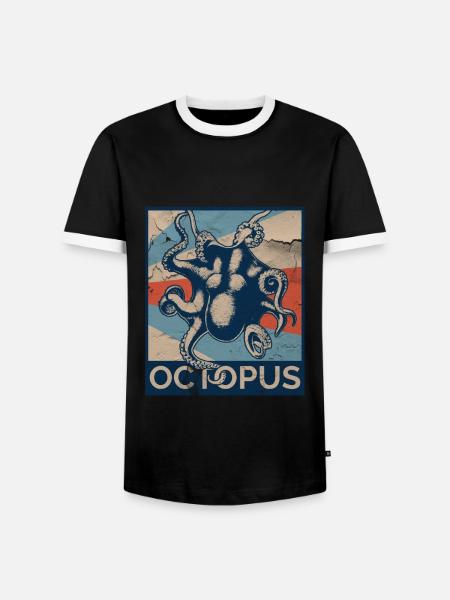 Pieuvres - T-shirt contrasté Homme - noir/blanc