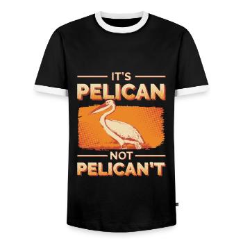 Pelikan Spruch - Männer Kontrast-T-Shirt - Schwarz/Weiß - Vorne - AI Model Female 172 light (172cm) & AI Model Male 178 light (178cm)