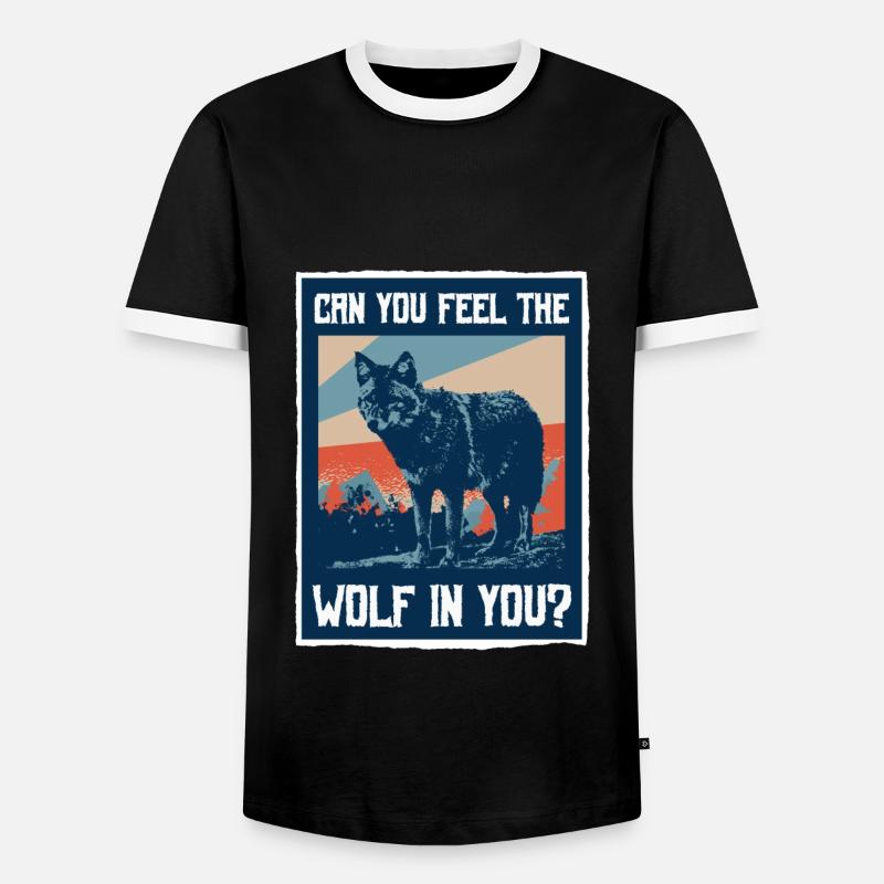 Wolf Spruch - Männer Kontrast-T-Shirt - Schwarz/Weiß