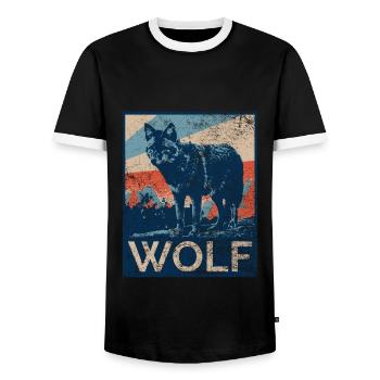 Wölfe Wolf Wölfin Werwolf - Männer Kontrast-T-Shirt - Schwarz/Weiß - Vorne - AI Model Female 172 light (172cm) & AI Model Male 178 light (178cm)