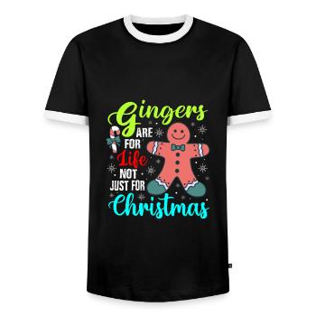 Gingers are for life not just for christmas - Männer Kontrast-T-Shirt - Schwarz/Weiß - Vorne - AI Model Female 172 light (172cm) & AI Model Male 178 light (178cm)