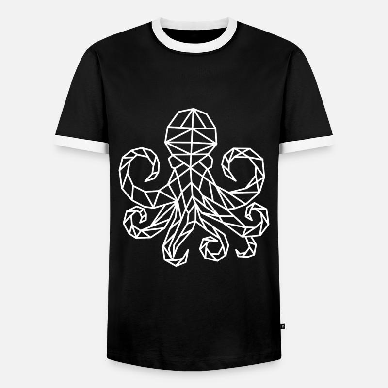 Octopus Octopus Geometric - Men's Ringer Shirt - black/white