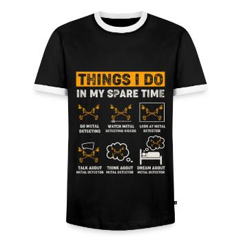 Sondeln Sondler - T-shirt contrasté Homme - noir/blanc - Devant - AI Model Female 172 light (172cm) & AI Model Male 178 light (178cm)