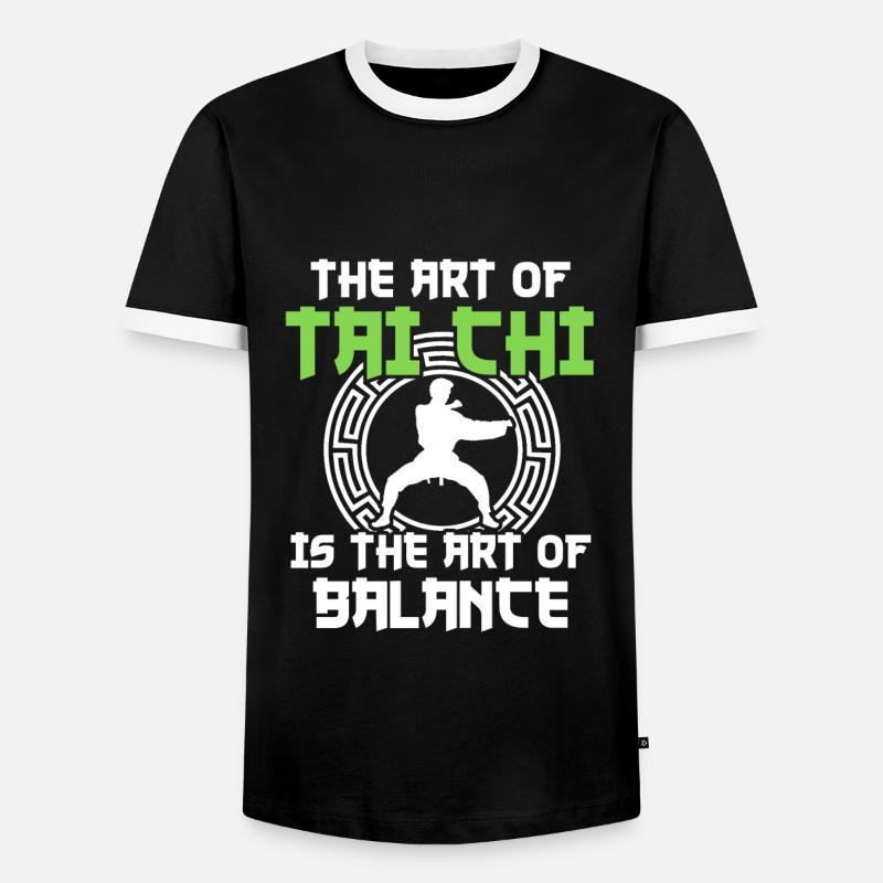 Tai Chi Kampfkunst - Männer Kontrast-T-Shirt - Schwarz/Weiß