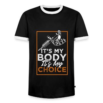 Tattoo Ink Tattooing - Men's Ringer Shirt - black/white - Front - AI Model Female 172 light (172cm) & AI Model Male 178 light (178cm)
