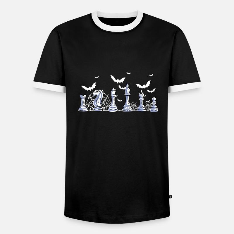 Schachfiguren - Männer Kontrast-T-Shirt - Schwarz/Weiß