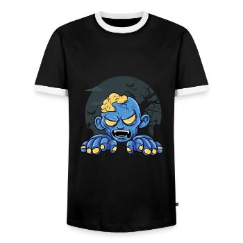 Zombie - Men's Ringer Shirt - black/white - Front - AI Model Female 172 light (172cm) & AI Model Male 178 light (178cm)