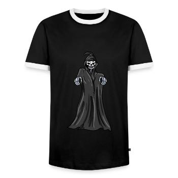 Skeleton - Men's Ringer Shirt - black/white - Front - AI Model Female 172 light (172cm) & AI Model Male 178 light (178cm)
