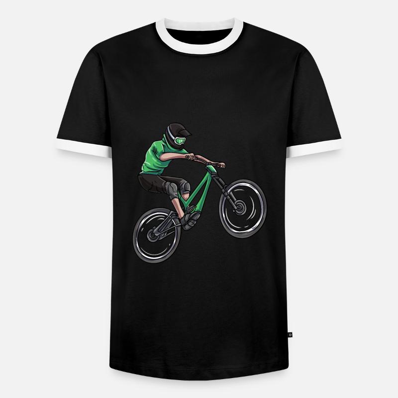 Mountainbiker MTB - Männer Kontrast-T-Shirt - Schwarz/Weiß