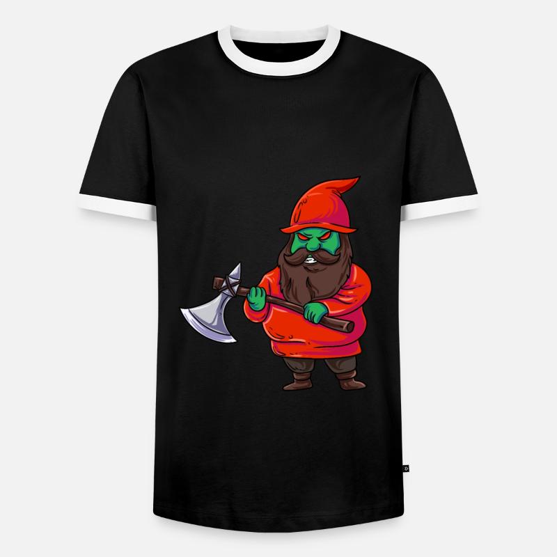 Zwerg - Männer Kontrast-T-Shirt - Schwarz/Weiß
