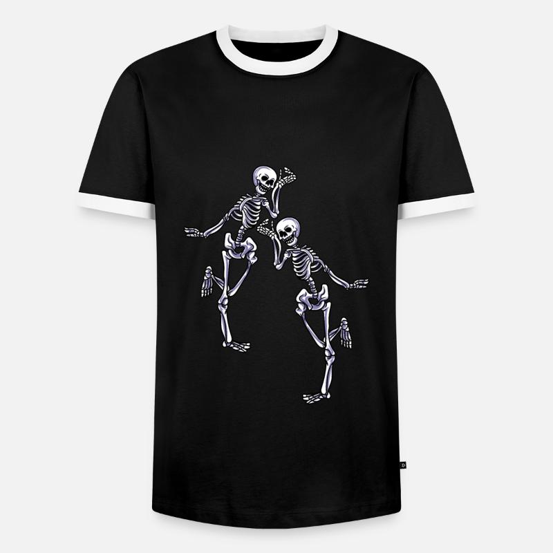 Dancing skeletons - Men's Ringer Shirt - black/white