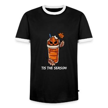 Scary Halloween - Men's Ringer Shirt - black/white - Front - AI Model Female 172 light (172cm) & AI Model Male 178 light (178cm)