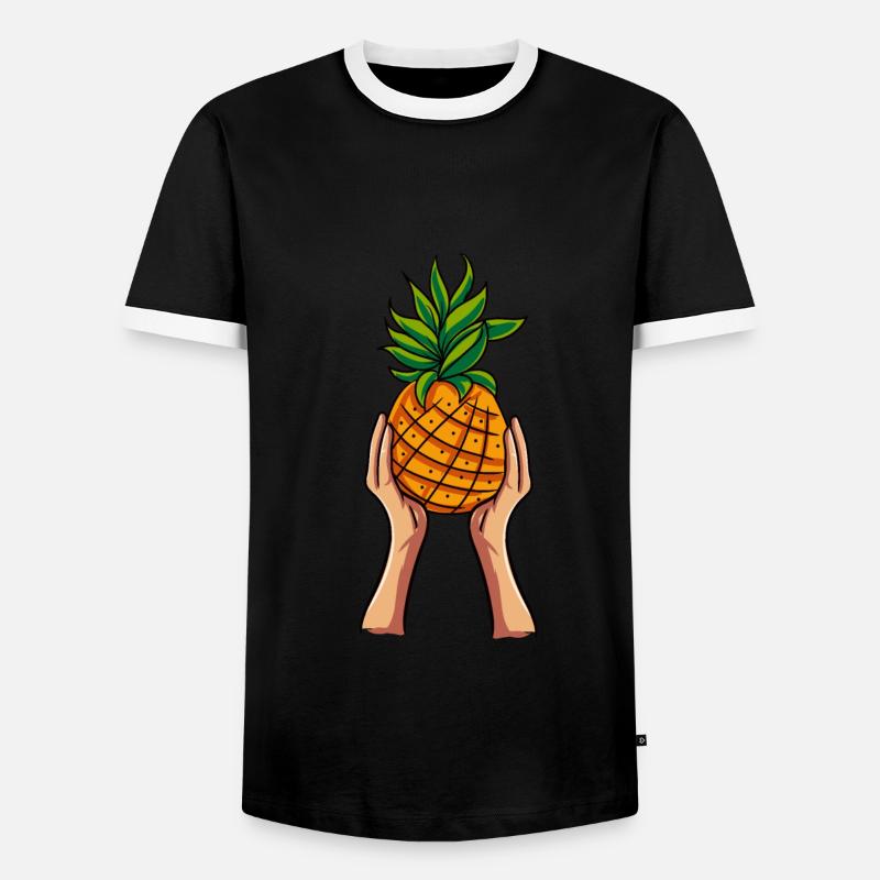 Pineapple - Men's Ringer Shirt - black/white