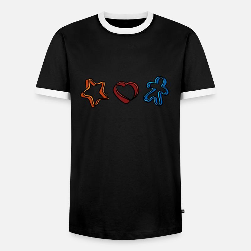 Cookie cutter baking pan - Men's Ringer Shirt - black/white