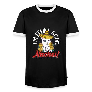 Cinco de Mayo Party Mexique - T-shirt contrasté Homme - noir/blanc - Devant - AI Model Female 172 light (172cm) & AI Model Male 178 light (178cm)