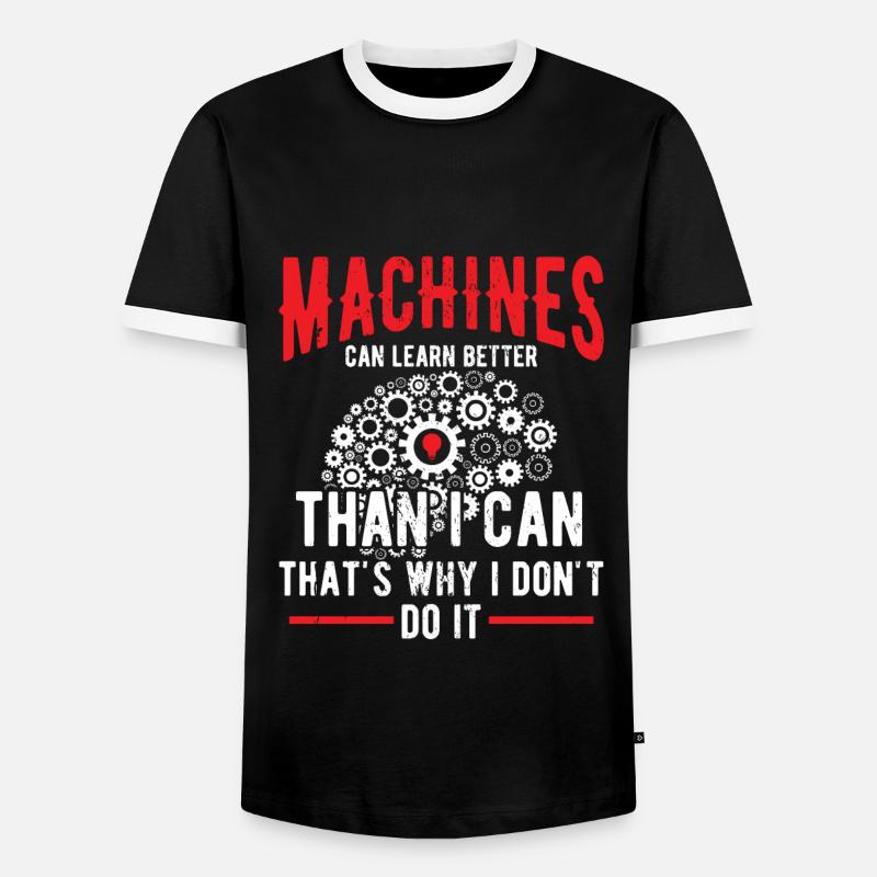 AI Machine Programming Robot Engineer - Men's Ringer Shirt - black/white