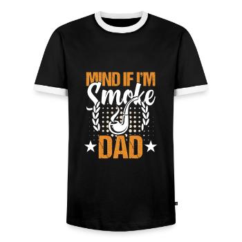 Pipes Smoking Cigarette Smoking Cigar Pipe - Men's Ringer Shirt - black/white - Front - AI Model Female 172 light (172cm) & AI Model Male 178 light (178cm)