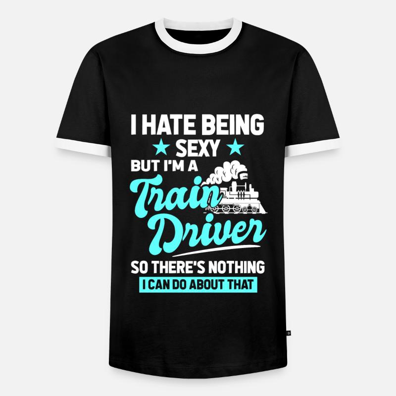 Operator Rail Trainspotting Drivers - Men's Ringer Shirt - black/white