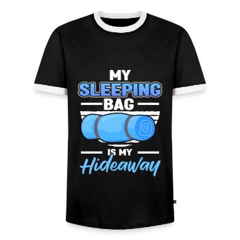 Camping Bergpfad Abenteuer Wanderer - Männer Kontrast-T-Shirt - Schwarz/Weiß - Vorne - AI Model Female 172 light (172cm) & AI Model Male 178 light (178cm)