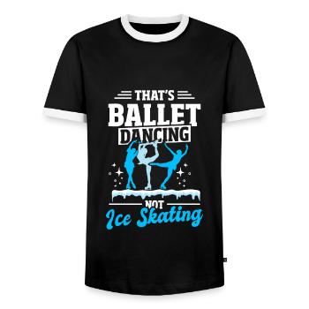 Figure Skating Ice Skating - Men's Ringer Shirt - black/white - Front - AI Model Female 172 light (172cm) & AI Model Male 178 light (178cm)