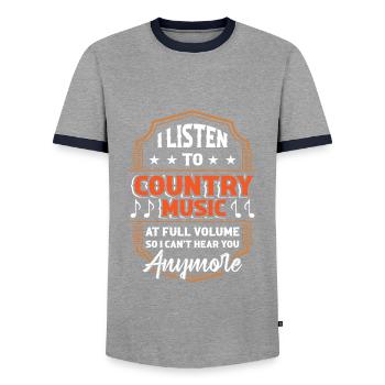 Folk Songs Western Music Lovers Musician - Men's Ringer Shirt - grey/navy  - Front - AI Model Female 172 light (172cm) & AI Model Male 178 light (178cm)