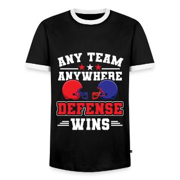 Jeu de ballon Joueur d’équipe de football - T-shirt contrasté Homme - noir/blanc - Devant - AI Model Female 172 light (172cm) & AI Model Male 178 light (178cm)